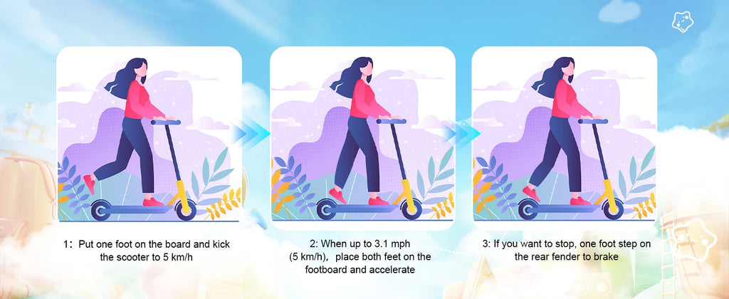 RCB Electric Scooter for Children Aged 8-12-16 Years, Only 7.55KG Foldable Electric Scooters, Two Types of Braking, Max 16 Km