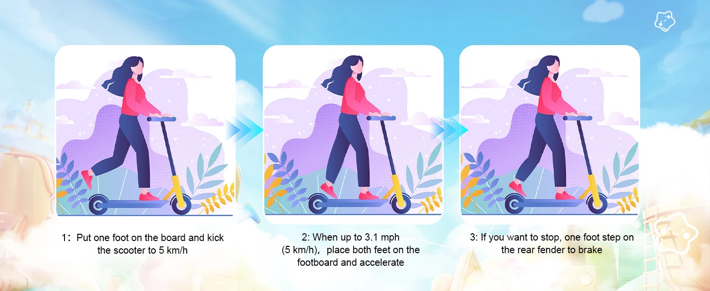 RCB Electric Scooter for Children Aged 8-12-16 Years, Only 7.55KG Foldable Electric Scooters, Two Types of Braking, Max 16 Km
