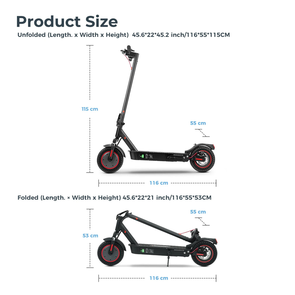 ISCOOTER I9MAX ADULT ELECTRIC SCOOTER 500W MOTOR CITY ELECTRIC SCOOTER 36V10AH BATTERY 10 INCH TIRE ROAD ELECTRIC SCOOTER