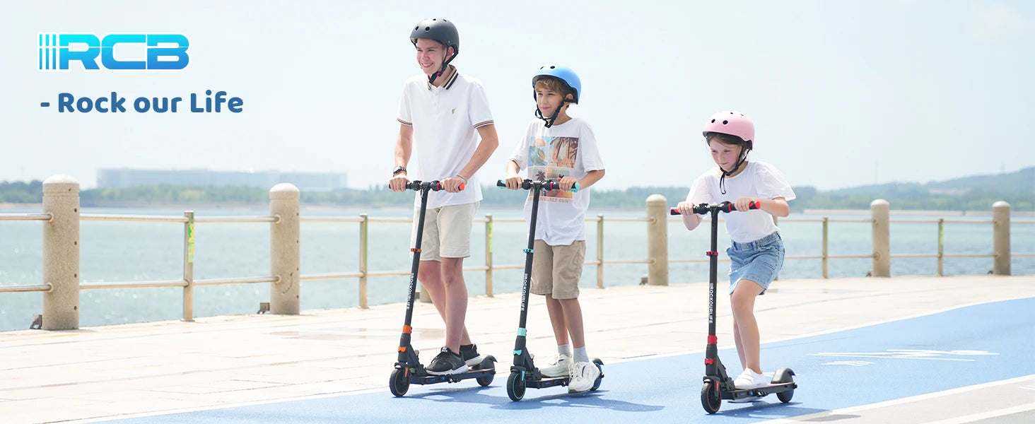 RCB Electric Scooter for Children Aged 8-12-16 Years, Only 7.55KG Foldable Electric Scooters, Two Types of Braking, Max 16 Km