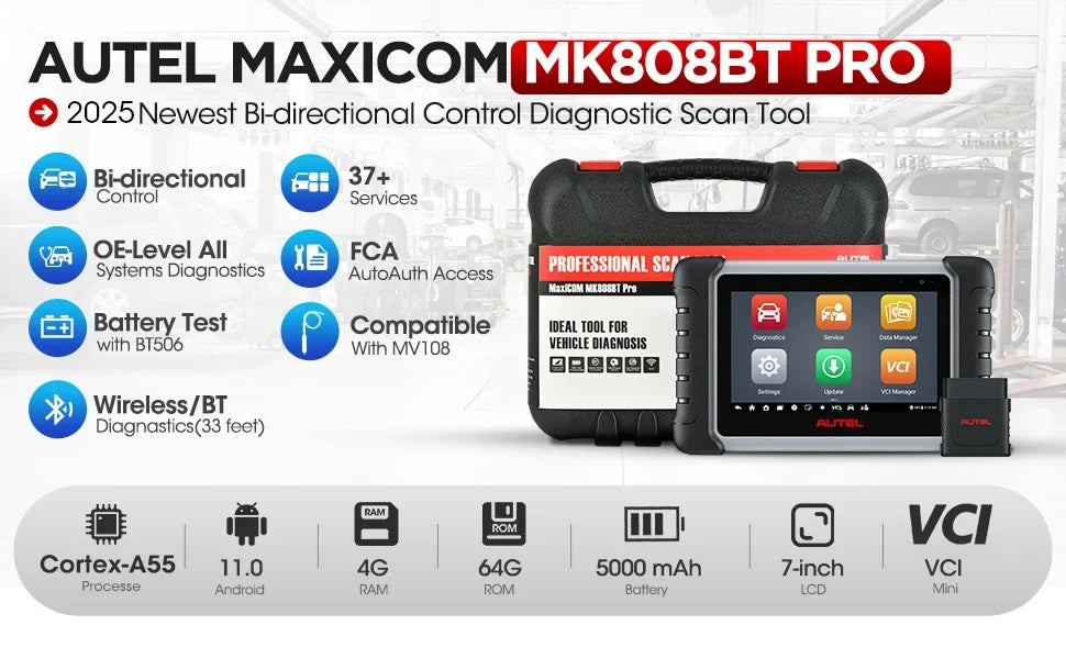 Autel MaxiCOM MK808BT PRO OBD2 Scanner Car Diagnostic Scan Tool Bluetooth Automotivo Scanner OBD2 Code Reader PK MK808KBT MK808S