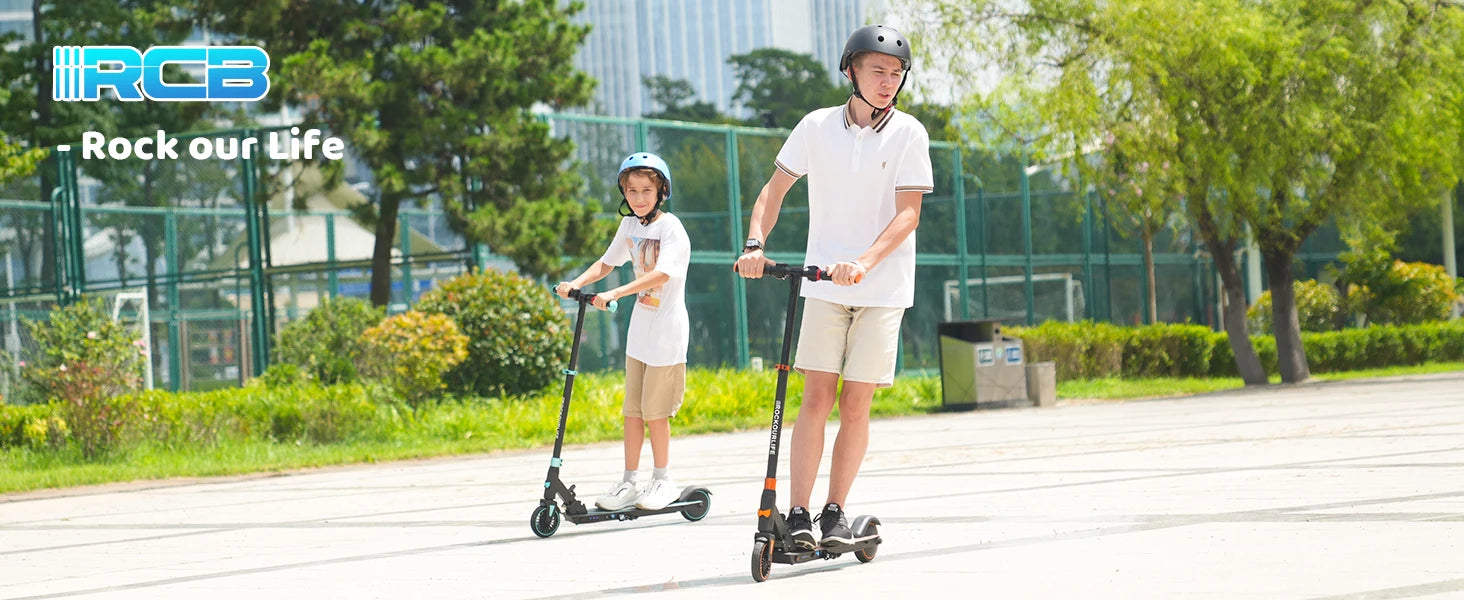 RCB Electric Scooter for Children Aged 8-12-16 Years, Only 7.55KG Foldable Electric Scooters, Two Types of Braking, Max 16 Km