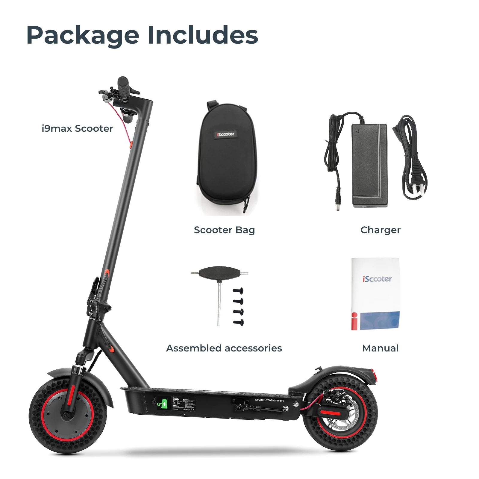 ISCOOTER I9MAX ADULT ELECTRIC SCOOTER 500W MOTOR CITY ELECTRIC SCOOTER 36V10AH BATTERY 10 INCH TIRE ROAD ELECTRIC SCOOTER