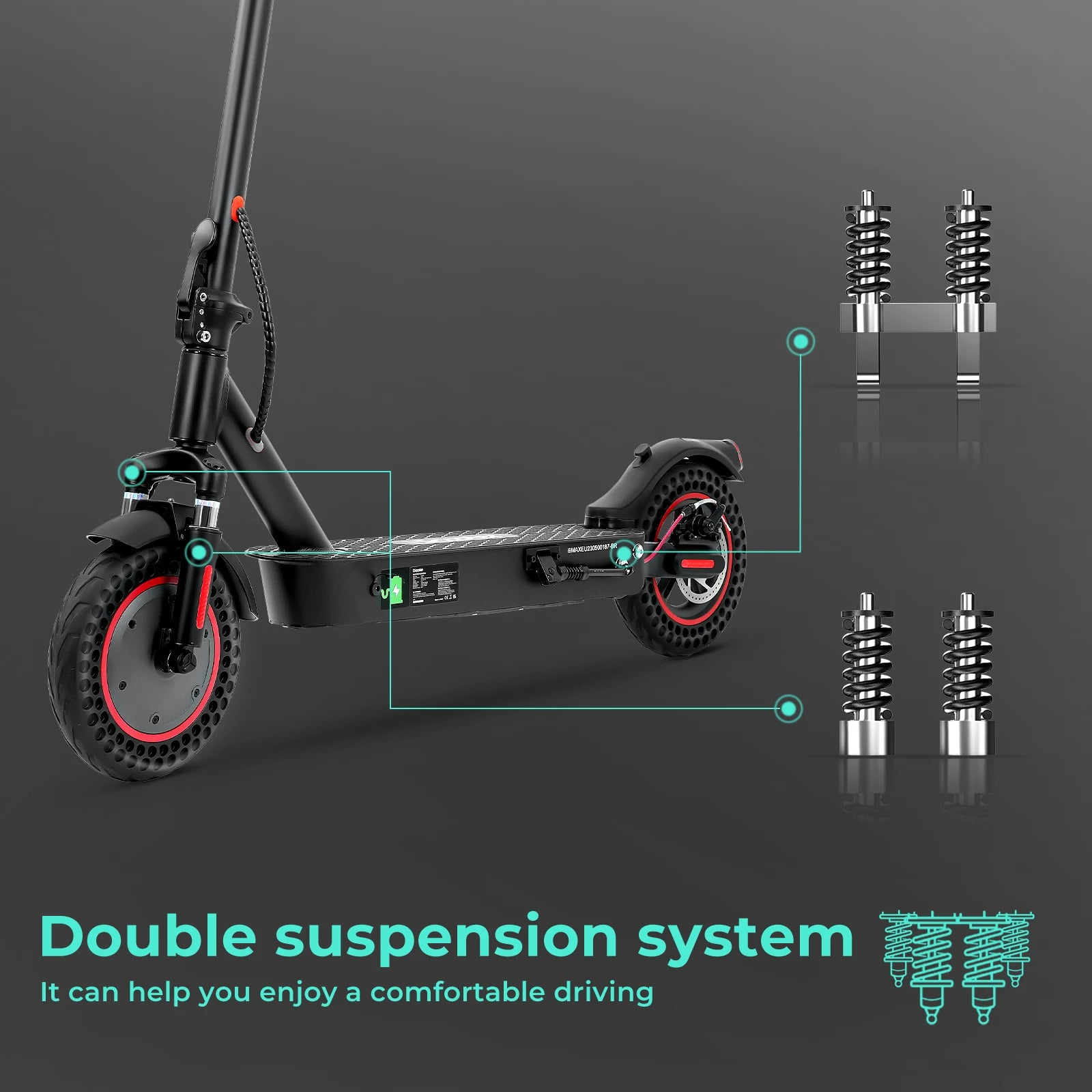 ISCOOTER I9MAX ADULT ELECTRIC SCOOTER 500W MOTOR CITY ELECTRIC SCOOTER 36V10AH BATTERY 10 INCH TIRE ROAD ELECTRIC SCOOTER