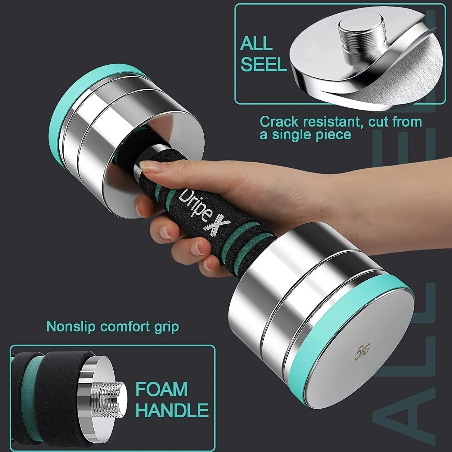Steel Adjustable Dumbbells Set Dumbbells Hand Weights with Foam Handle for Men Women Home Gym Fitness Dumbbell Training