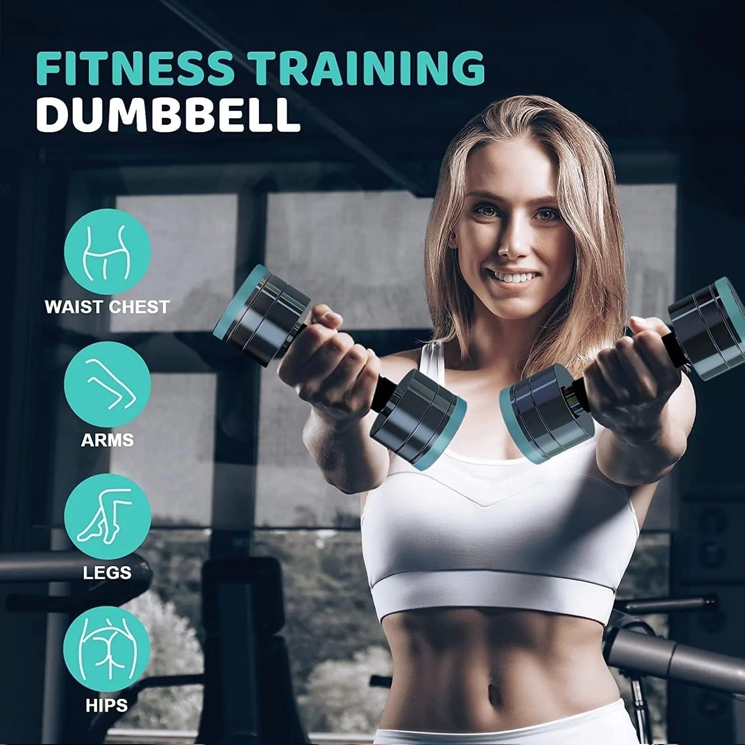 Steel Adjustable Dumbbells Set Dumbbells Hand Weights with Foam Handle for Men Women Home Gym Fitness Dumbbell Training